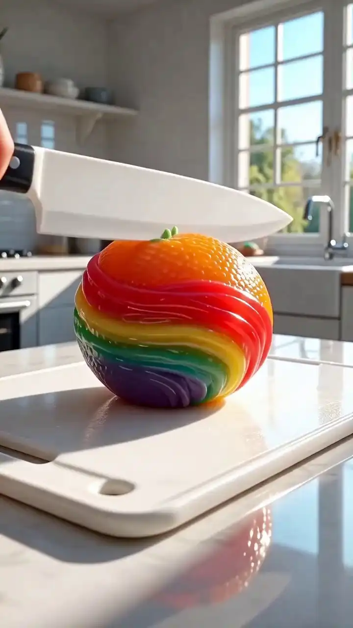 SkyReels V4 prompt template thumbnail — Rainbow Fruit ASMR