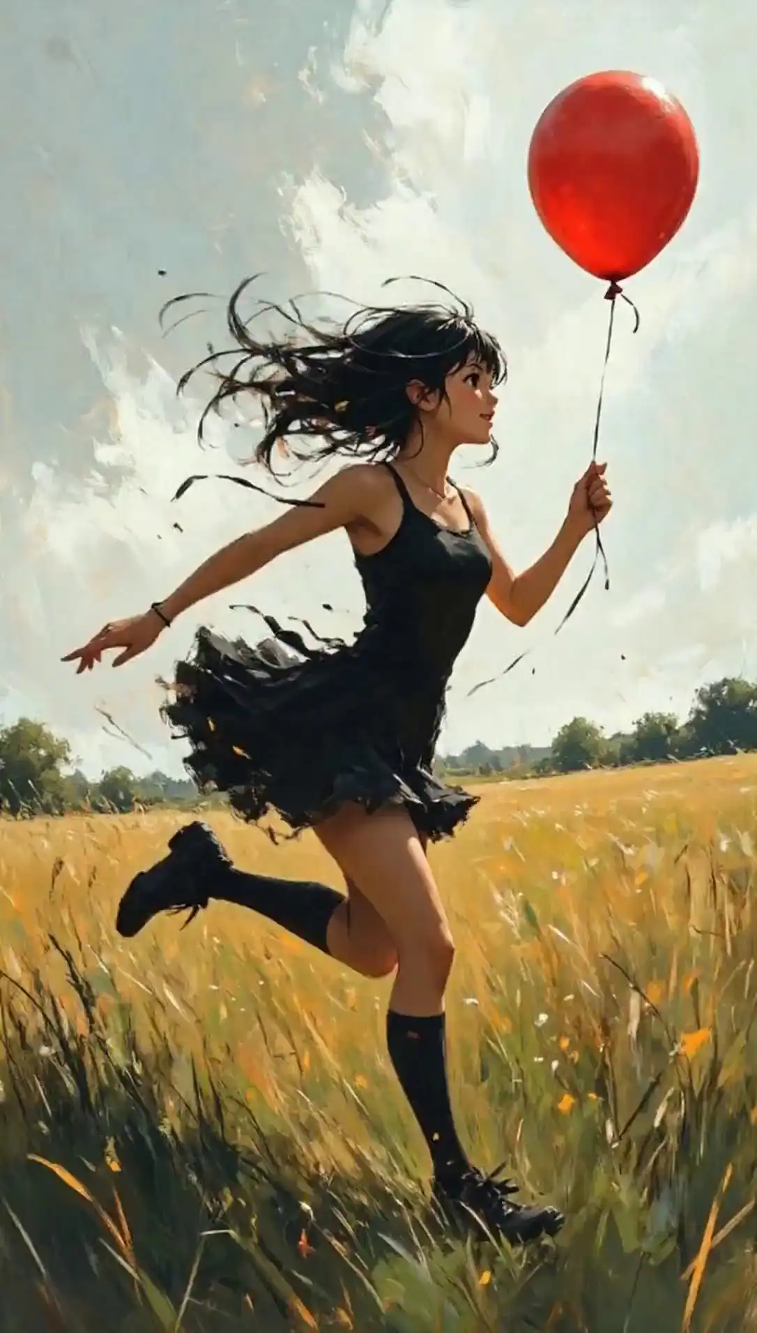 SkyReels V4 prompt template thumbnail — Running with Red Balloon
