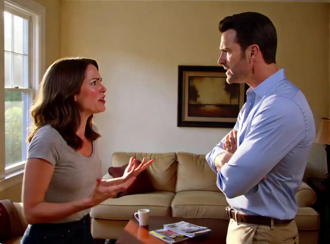 SkyReels V4 demo preview still: Realistic Couple Argument Scene — Emotional domestic confrontation with natural lighting and authentic expressions