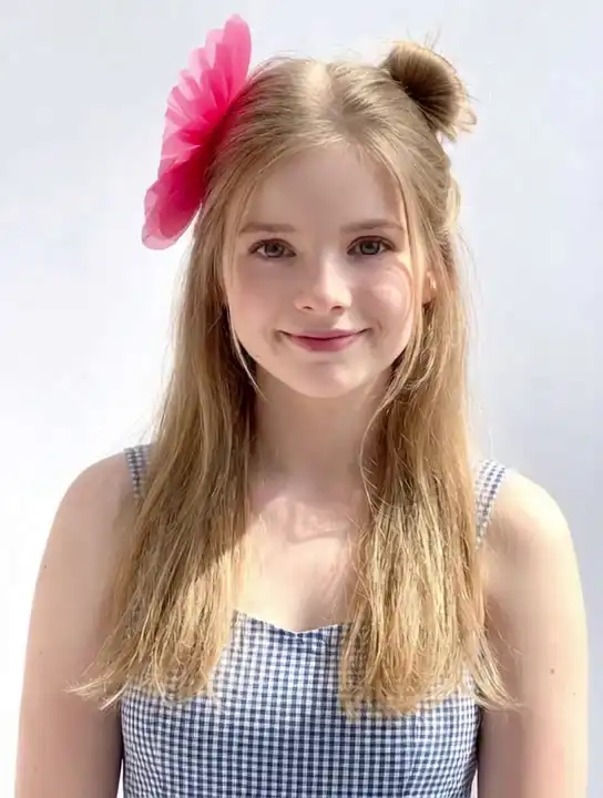 SkyReels V4 demo preview still: Cute Portrait Photography — Bright, cheerful young girl with summer style and soft natural lighting